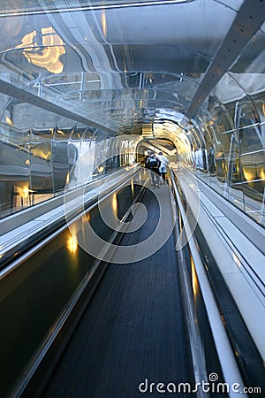 Airport moving walkway Stock Photo
