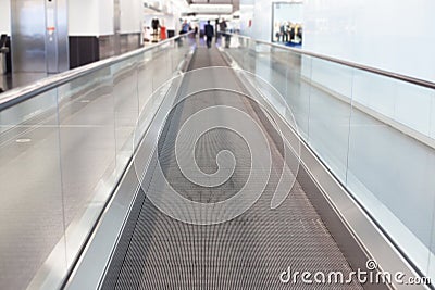 Airport moving walkway Stock Photo