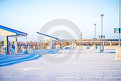 Airport parking and sunny blue skies Editorial Stock Photo