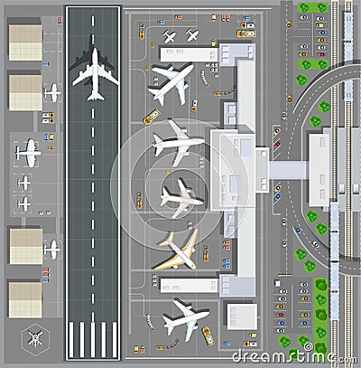 Airport passenger terminal Vector Illustration