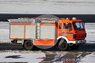 Airport rescue and firefighting vehicle Editorial Stock Photo