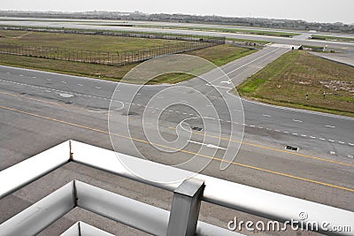 Airport runway and taxiway Stock Photo