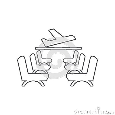 Airport Seat place, waiting area icon. Element of Airport for mobile concept and web apps icon. Outline, thin line icon for Stock Photo