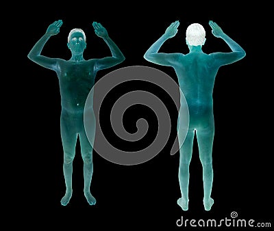 Airport Security TSA Full Body Scan Stock Photo