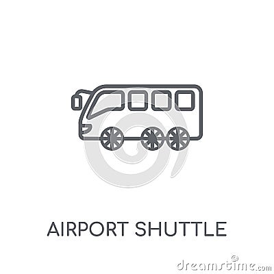 airport shuttle linear icon. Modern outline airport shuttle logo Vector Illustration