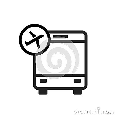 Airport shuttle outline icon Vector Illustration