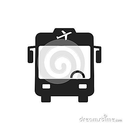 Airport shuttle silhouette icon Vector Illustration