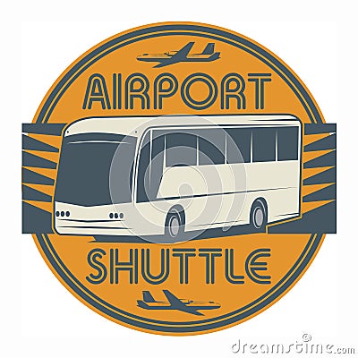 Airport Shuttle stamp or sign symbol Vector Illustration