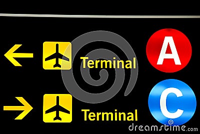 Airport sign Stock Photo