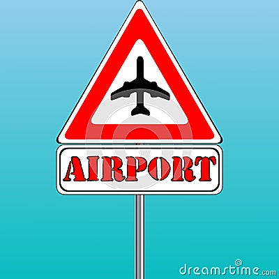 Airport sign and blue sky background Vector Illustration