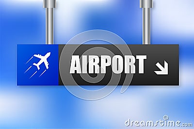 Airport sign. Departures, arrivals. Terminal sign. Vector illustration. Vector Illustration