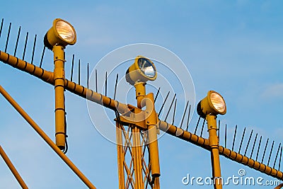 Airport signal and landing direction light Stock Photo