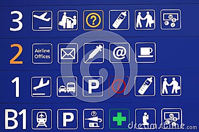 Airport signs Stock Photo