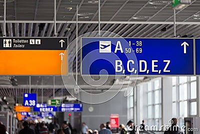 airport signs Stock Photo