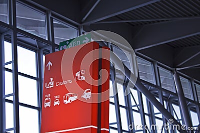 Airport signs Stock Photo