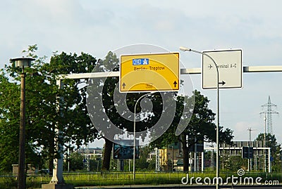 Airport signs Stock Photo