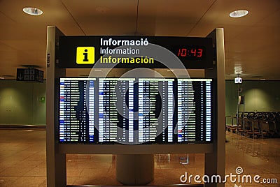 Airport timetable Board Editorial Stock Photo