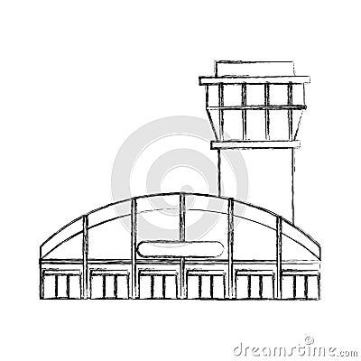 Airport tower control icon Vector Illustration