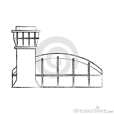 Airport tower control icon Vector Illustration