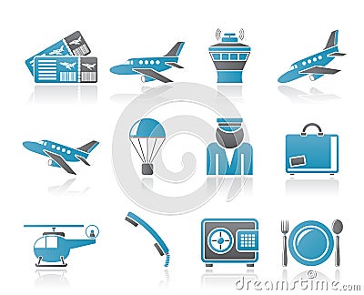 Airport and travel icons Vector Illustration