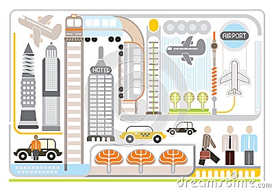 Airport - vector illustartion Vector Illustration