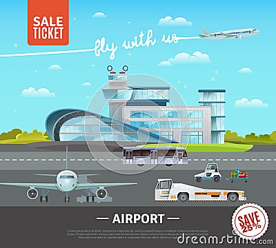 Airport Vector Illustration Vector Illustration