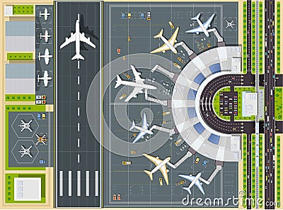 Airport view from above Vector Illustration