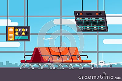 Airport waiting room or departure lounge Vector Illustration