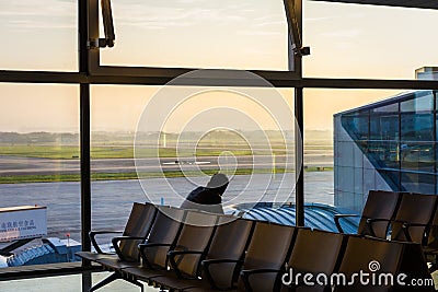 Airport waitting room Editorial Stock Photo