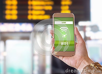 Airport wifi Stock Photo