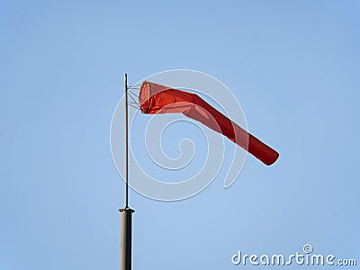 airport wind sock wind direction indicator landscape Stock Photo