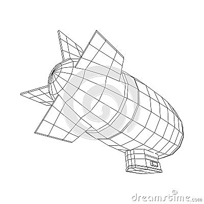 Airship dirigible airway travel transport Vector Illustration