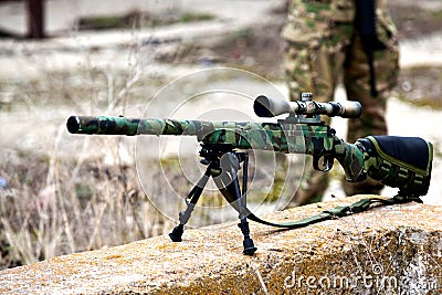 Airsoft sniper rifle Stock Photo