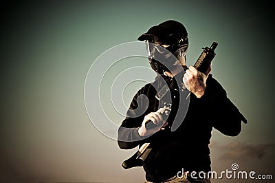 Airsoft player Stock Photo