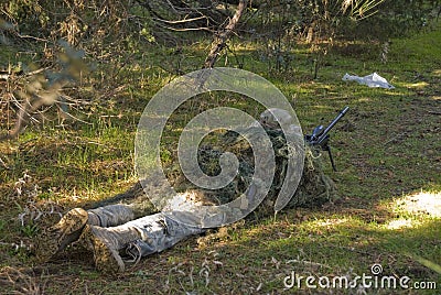 Airsoft Sniper Stock Photo