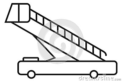 Airstair line icon. Passenger boarding mobile steps Vector Illustration