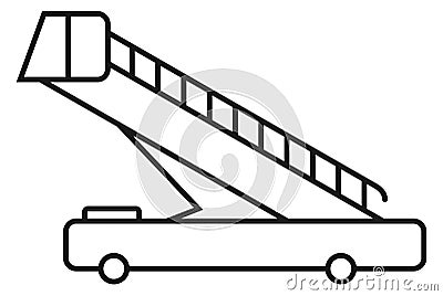 Airstair line icon. Passenger boarding mobile steps Stock Photo