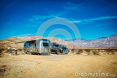 Airstream Desert Camping Borrego Springs California Editorial Stock Photo