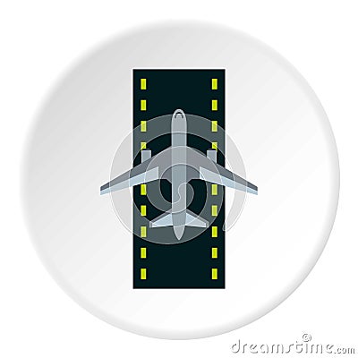 Airstrip with airplane icon circle Vector Illustration