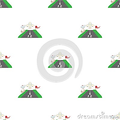 Airstrip with airplane pattern seamless vector Vector Illustration