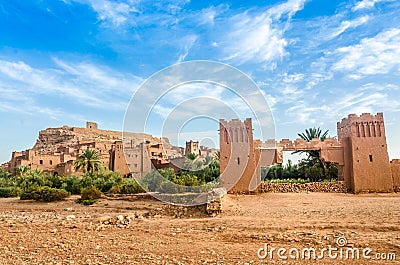 Ait Benhaddou, fortified city, kasbah or ksar in Ouarzazate, Morocco Stock Photo