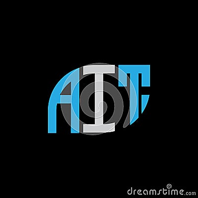 AIT letter logo design on black background.AIT creative i Vector Illustration