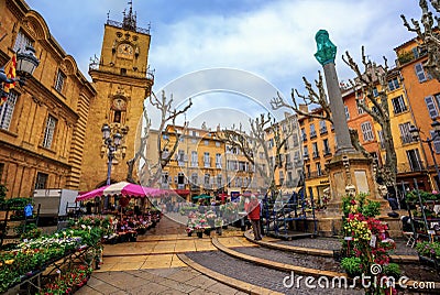 Aix-en-Provence Old Town market, France Editorial Stock Photo