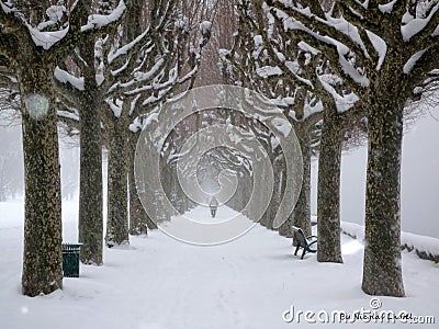 Aix-les-Bains en hiver Stock Photo