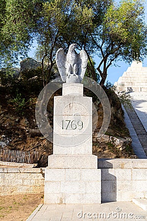 Ajaccio, Corsica, France - October 26, 2022, Monument to Napoleon Bonaparte, a French general and revolutionary dictator Editorial Stock Photo