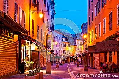 The evening walk in streets of Ajaccio, France Editorial Stock Photo