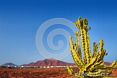 Ajaches mountain in Playa Blanca Lanzarote Stock Photo