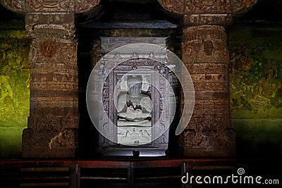 Ajanta caves, India. The Ajanta Caves in Maharashtra state are Buddhist cave Stock Photo