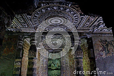 Ajanta caves, India. The Ajanta Caves in Maharashtra state are Buddhist cave Stock Photo