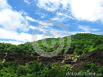 Ajanta, India: amazing ancient buddhist temples Stock Photo